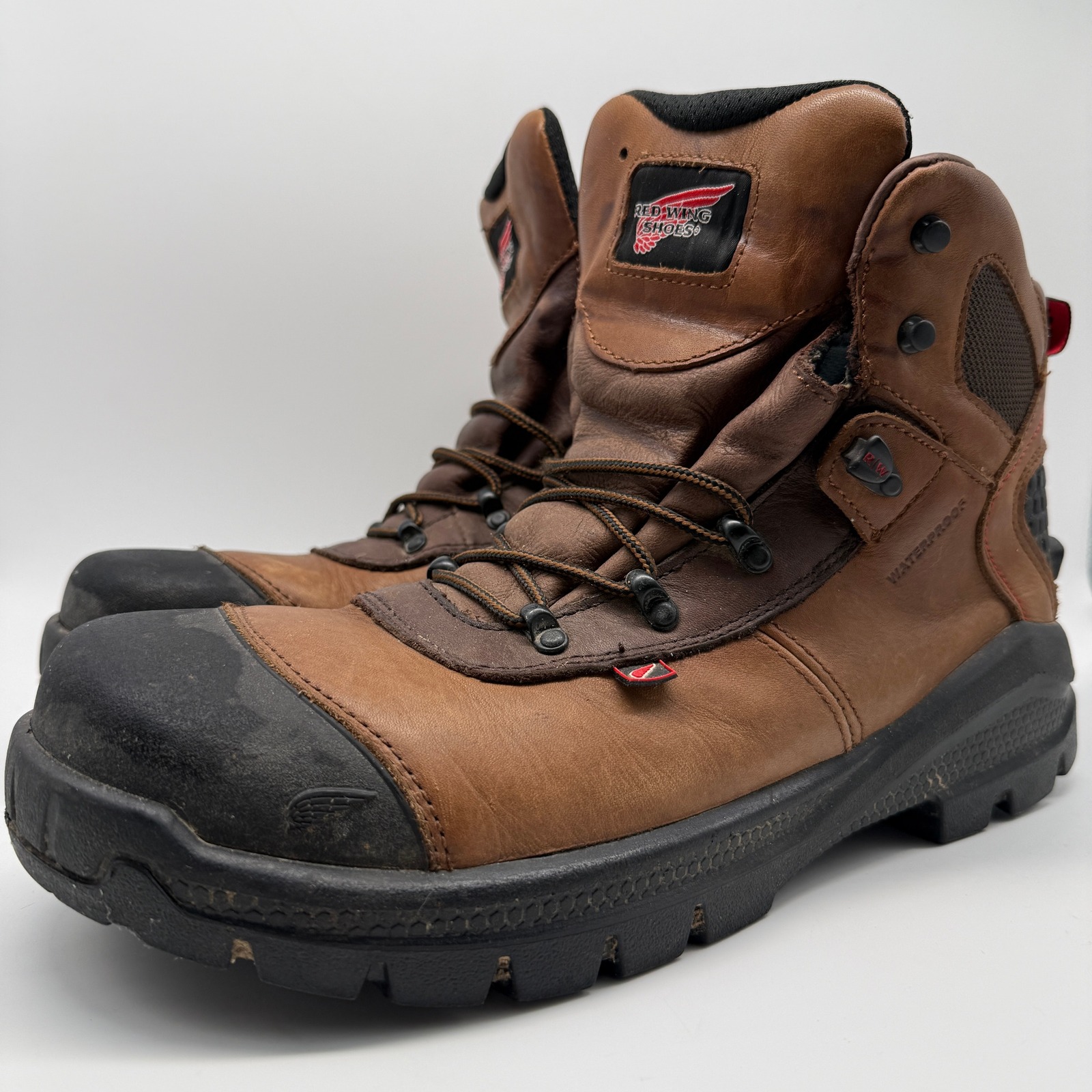 Red Wing 436 Work Boots Brown Leather Waterproof Safety Toe Mens 13 E2